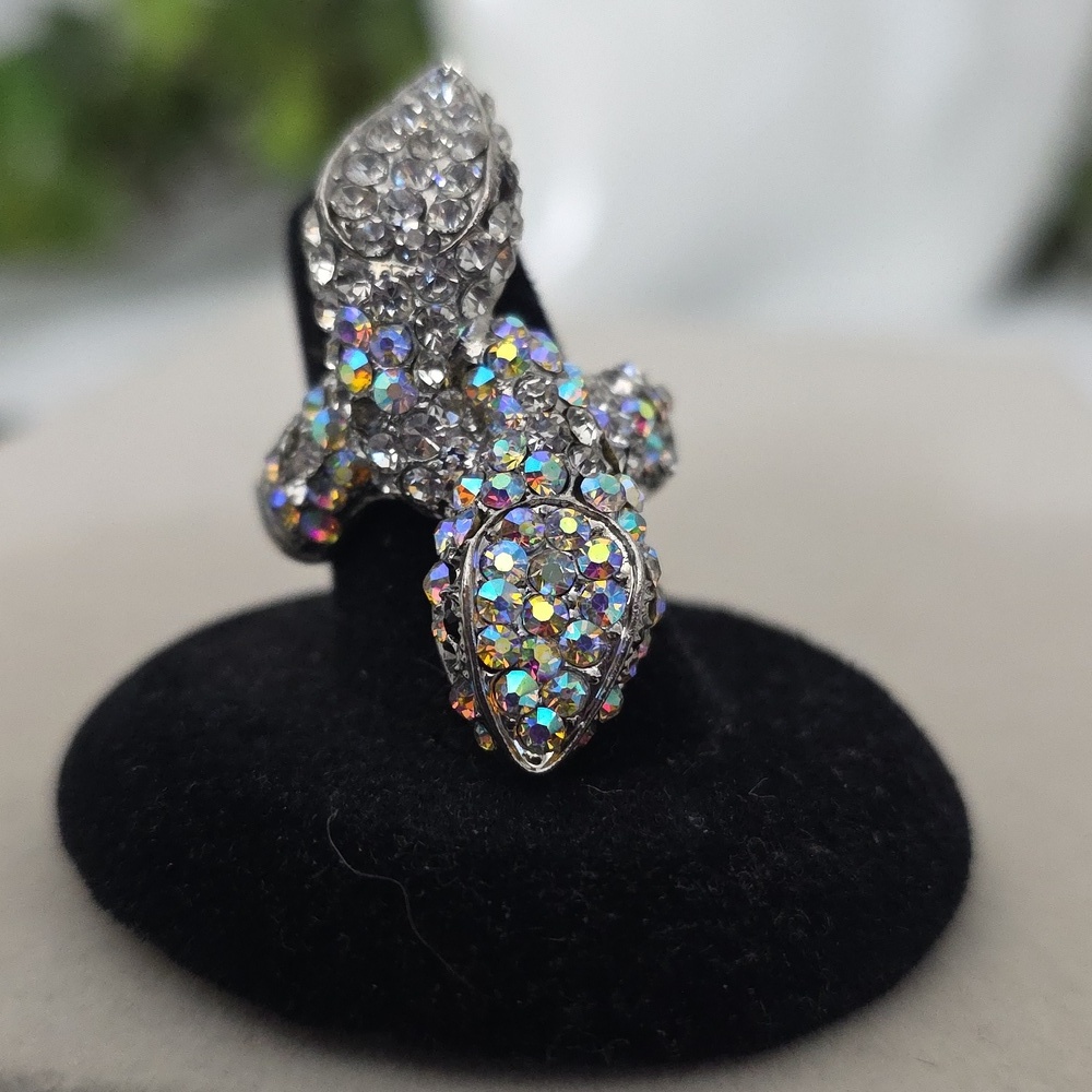 Statement Rhinestone Snake Stretch Ring - Picture 7 of 9
